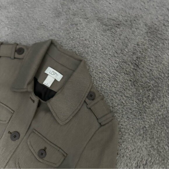 Ann Taylor LOFT Safari Suit Set Taupe Utility Chic Size 6 Workwear - Picture 12 of 16